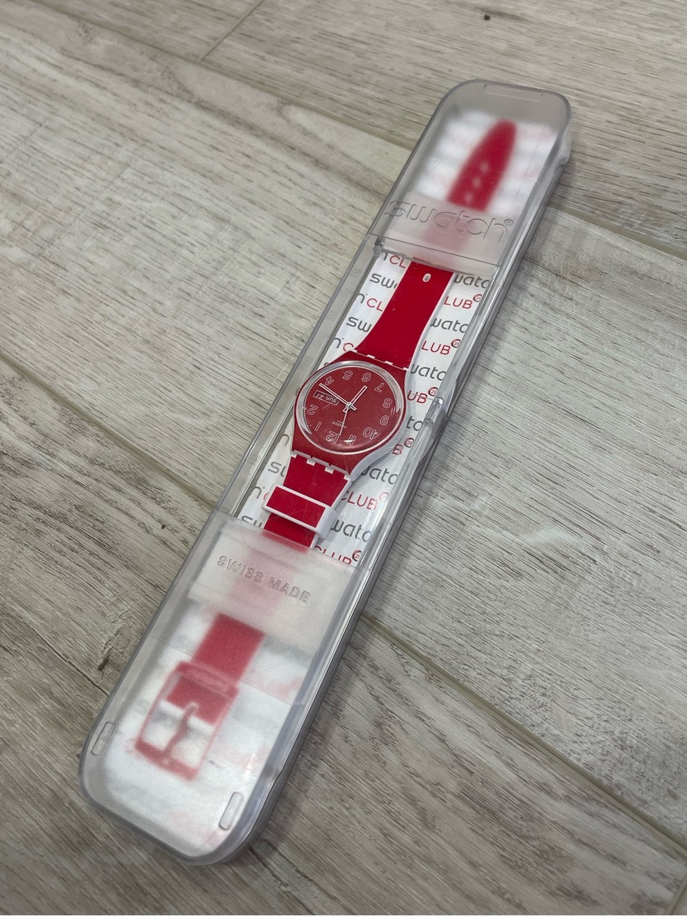 Vintage Swatch Originals Watch RED WHITE POPPY FIELD Swiss Analog UNISEX!